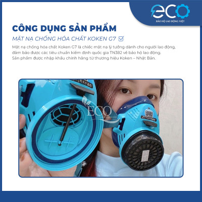 Mặt nạ chống hóa chất Koken G7 Nhật Bản dùng những nơi hóa chất, khí độc, bụi bẩn