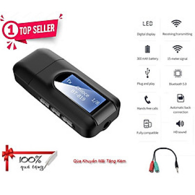 Hàng Chính Hãng - Bộ Chuyển Đổi Bluetooth BT-2in1 - Màn LCD Bluetooth 5.0 Phạm Vi Kết Nối 15m Chế Độ Thu Phát TX RX  Hỗ Trợ aptX Low Latency Chống Ồn ANC Âm Thanh Hi-Fi Tivi Máy Tính Máy Chiếu Loa Điện Thoại Máy Tỉnh Bảng Table  Pin 8 Tiếng - ROGTZ