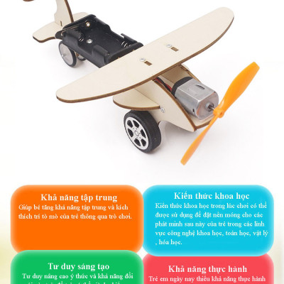 Đồ Chơi Lắp Ghép STEM Mô Hình Máy Bay Vận Tải, Đồ Chơi Gỗ Cao Cấp Máy Bay Vận Tải, Đồ Chơi Khoa Học Tự Làm DIY Wood Steam-Chính Hãng BABYBOSS + Tặng Kèm Tranh Ghép Gỗ.