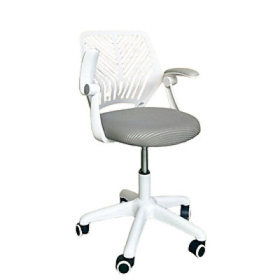 Ghế xoay học sinh lưng nhựa nệm hồng CE1037-2M Nội thất Capta Lưng nhựa đúc khung nhựa trắng nệm vải lưới tay gấp điều chỉnh chân nhựa xoay màu trắng nhập khẩu hcm