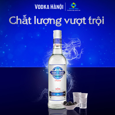 Rượu Vodka Hà Nội Premium HALICO nồng độ 33% chai 500ml không kèm hộp