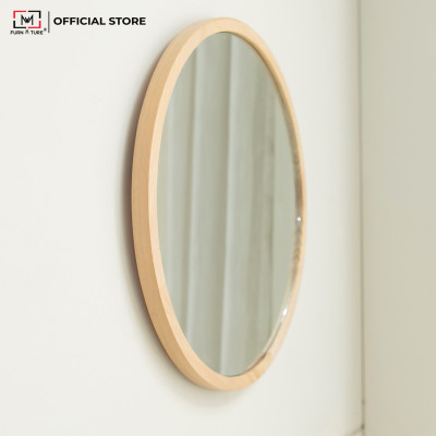 GƯƠNG TRÒN TREO TƯỜNG KHUNG GỖ HÀN QUỐC KHÔNG - CIRCLE MIRROR