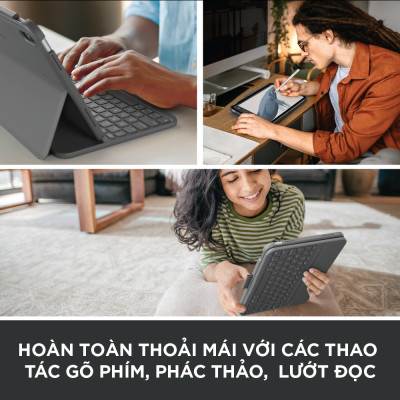 Bao da kèm phím Logitech Slim Folio dành cho iPad 10.9 inch Gen 10 - Bluetooth, Pin 3 năm, chống thấm nước - Hàng chính hãng