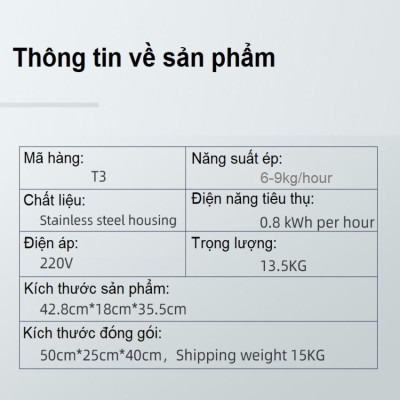 Máy ÉP DẦU THỰC VẬT Thương hiệu Mỹ cao cấp Septree - T3, Công suất lớn 1200W - Hàng Nhập Khẩu, Bảo Hành 1 Năm