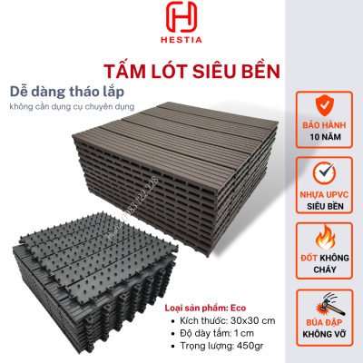 Vỉ lót sàn nhựa uPVC cao cấp 3T-450, Tấm nhựa trải sàn trang trí ban công / sân vườn / sân thượng; lót sàn chống trơn trượt nhà tắm / bể bơi - Hàng Việt Nam chất lượng cao