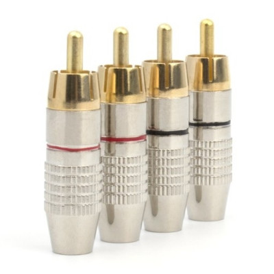 SOAIY Bộ 02 Đầu Jack AV RCA Hoa Sen Bạc Cao Cấp - Hàng Nhập Khẩu