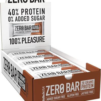 Bánh Protein Biotech USA Zero Bar (50g, 20 bánh), Bánh Bổ Sung Protein giúp Phục Hồi Phát Triển Cơ