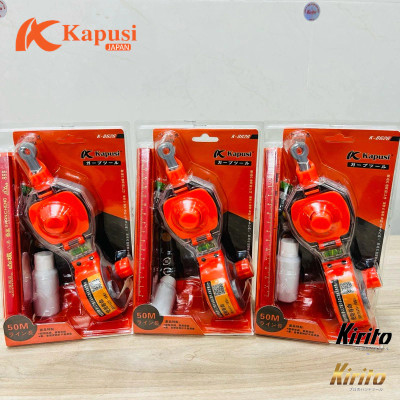 Dụng cụ búng mực thương hiệu kapusi tools dài 50m bao gồm lọ mực và bút chì sử dụng trong công việc xây dựng, nội thất
