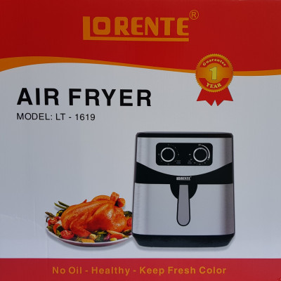 Nồi Chiên Không Dầu Dung tích Lớn 8 Lít, Công suất 1800W, Giỏ Chiên Rời, Ốp Inox LORENTE LT-1619 - HÀNG CHÍNH HÃNG