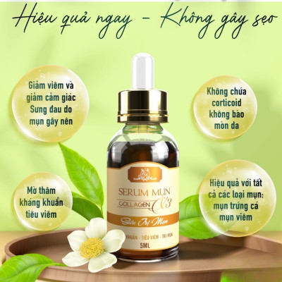 Serum Mụn Collagen X3 Serum Dưỡng Ẩm Kiểm Soát Dầu Nhờn Se Khít Lỗ Chân Lông Đông Anh Chính Hãng 5ml