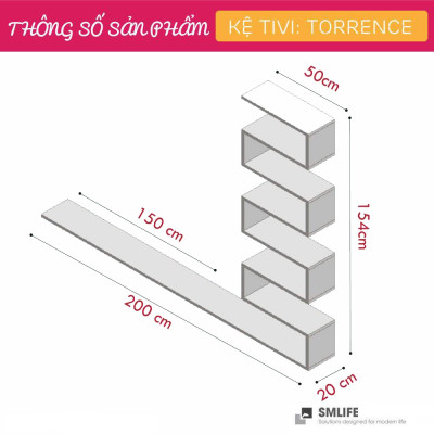Kệ để tivi phòng ngủ SMLIFE Torrence