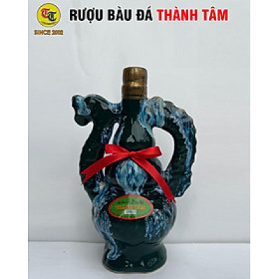 Đặc Sản Bình Định - Rượu Bàu Đá Thành Tâm Rồng Nhỏ Đậu xanh (Màu xanh rêu) 350ml  - OCOP 3 Sao