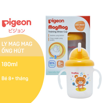 Ly Mag Mag tập uống có ống hút Pigeon 180ml