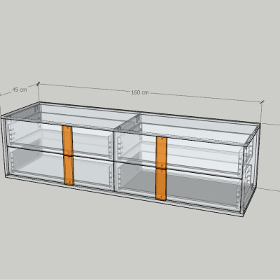 HAPPY FURNITURE , Tủ lưu trữ 4 ngăn kéo - SPACE, THK_282 , 70cm x 45cm x82cm DxRxC