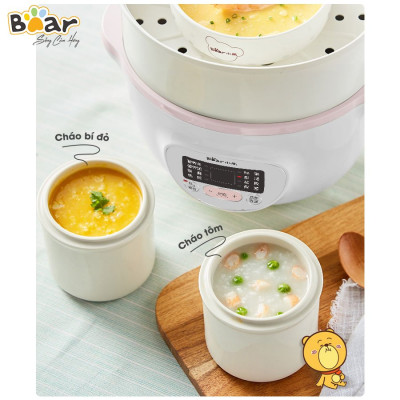 Nồi Nấu Chậm 1,6L Bear SUBE002 Đa Năng Nấu Cháo, Chưng Yến Bản Quốc Tế - Hàng Chính Hãng