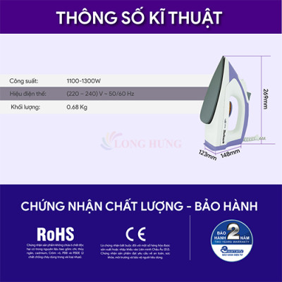 Bàn ủi khô Bluestone DIB-3728 - Hàng chính hãng