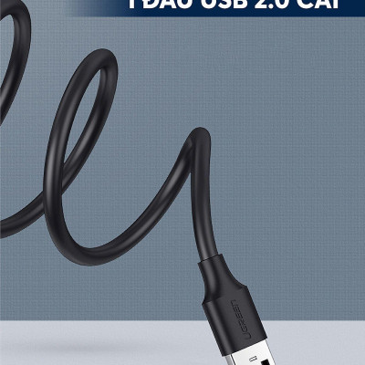 Ugreen UG10318US103TK 5M màu Đen Cáp tín hiệu nối dài USB 2.0 lõi thuần đồng - HÀNG CHÍNH HÃNG