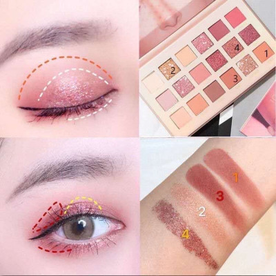 Hộp  kẻ mắt 18 màu gồm 12 màu lì và 6 màu nhũ mềm mịn ,siêu bám da ,không bị trôi ,lem  , dụng cụ trang điểm ,có thể phối màu yêu thích giúp đôi mắt nổi bật hơn , tôn lên vẻ đẹp ngọt ngào nữ tính  