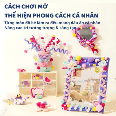 Kẽm nhung làm hoa, kẹp tóc handmade Mideer Chenille Stem Craft Collection