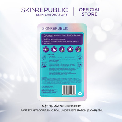 Mặt nạ mắt Skin Republic Fast Fix Holographic Foil Under Eye Patch (2 cặp) 6ml