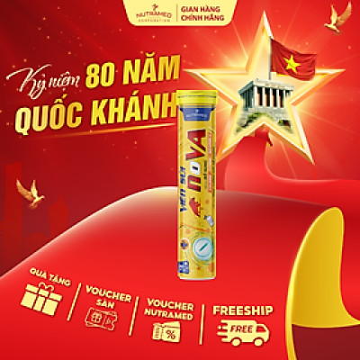 Viên sủi N.o.v.a hỗ trợ tăng cường sức đề kháng, giảm căng thẳng, mệt mỏi (20 viên) - Nutramed