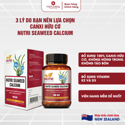 Bộ Sản Phẩm Tăng Chiều Cao Tuổi Dậy Thì: 2 Hộp Canxi hữu cơ New Zealand Nutri Seaweed Calcium và GO MULTI TEEN EVERYDAY