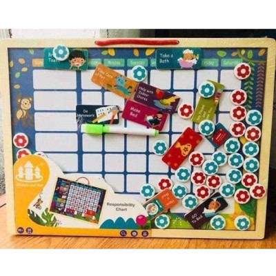 Đồ chơi bảng khen thưởng thành tích bằng gỗ có nam châm cho bé - bảng khen thưởng kỷ luật các ngày trong tuần cho bé
