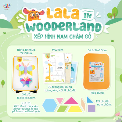 Đồ chơi xếp hình nam châm Lala Wooderland bằng gỗ cao cấp phát triển tư duy sáng tạo logic cho bé - Lalala baby