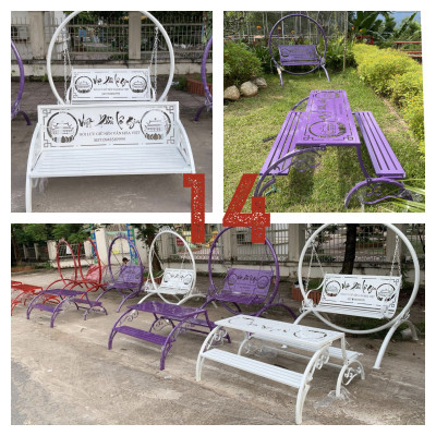 Ghế sân vườn thông minh Juno Sofa 1m2 mở thành bàn ghế đôi mặt CNC nhiều KT lựa chọn 1m2 1m5 2m