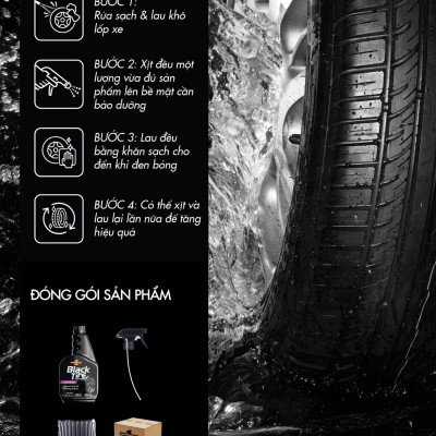 Dung Dịch Dưỡng Đen Bóng Vỏ Lốp Ô Tô SUPERONE Black Tire Restorer - Exterior SOUTHWALL A203