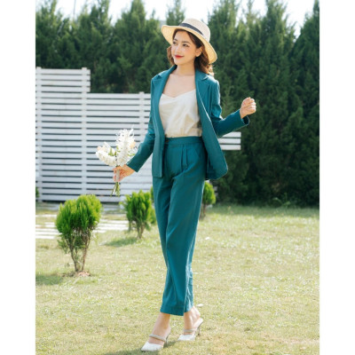 Set áo blazer kèm quần suông rộng Hàn Quốc phong cách công sở Haint Boutique