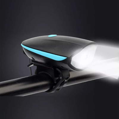 Đèn xe đạp thể thao siêu sáng có còi pin sạc usb led T6 chống nước - Đèn còi xe đạp có 3 chế độ sáng còi to