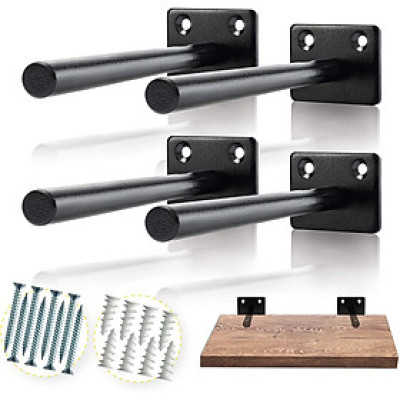 Bộ 4 chốt âm kệ treo tường, pát âm đỡ kệ trang trí bằng thép đặc 15cm kèm phụ kiện vít tắc kê – Hàng chính hãng