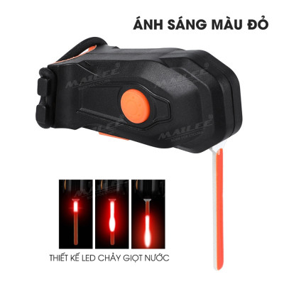 Đèn đuôi xe đạp đường phố với led chảy giọt nước YQ-208 , chống nước, Led COB độ sáng cao, dung lượng pin 500 mAH sạc Type-C sử dụng lên đến 18h tùy chế độ - Mai Lee