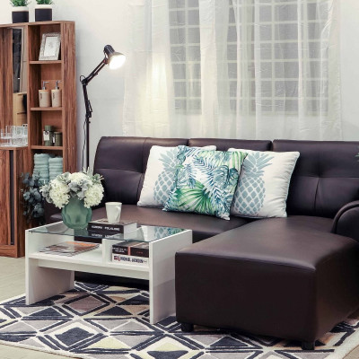 Thảm trải sàn TRAPIC vải cotton mềm mại nền trắng phối họa tiết tam giác xám đen, kích thước 120x180cm  | Index Living Mall - Phân phối độc quyền tại Việt Nam