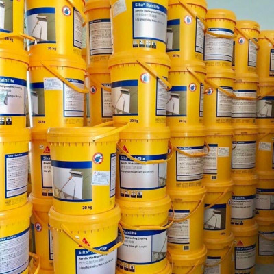 Sơn chống thấm vách tường ngoài trời, chống thấm máng xối lộ thiên - Sika RainTite White (thùng 20kg)