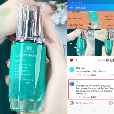 Kem face Mychi và serum cấy trắng lá vàng 24k Mychi