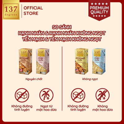 Sữa hạt Hạnh nhân Không đường 137 DEGREES 1000ml