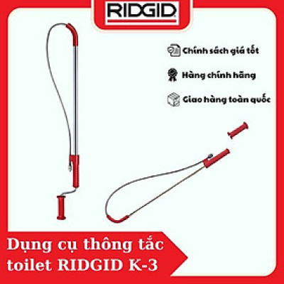 Dụng Cụ Thông Tắc TOILET RIDGID K3 (59787). Bộ Quay Tay Cáp Thép Lò Xo Đầu Có Móc SỐ 1 TẠI MỸ 2,5kg - Hàng chính hãng