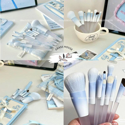 BỘ CỌ TRANG ĐIỂM XANH HÌNH GẤU NGỌT NGÀO 10 CÂY/BỘ CÓ TÚI QUAI ĐEO ĐI KÈM