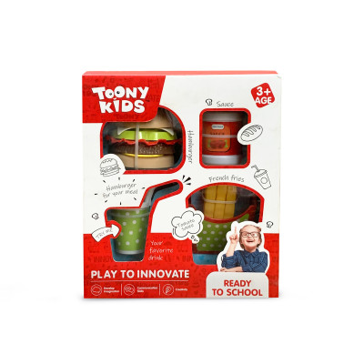 Bộ Đồ Chơi Ăn Sáng Hamburger 9 TOONYKIDS Cho Bé Giải Trí TN091 [Tặng Kèm Sticker]