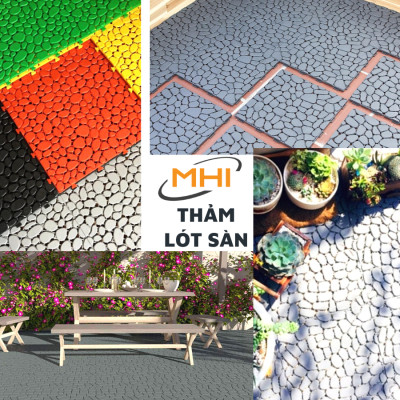 Vỉ Nhựa Lót Sàn Ban Công Kiểu Viên Sỏi. Tấm nhựa lót sàn Nhà Tắm/Hồ Bơi/Sân Thượng/Sân Vườn. Hàng VNXK 