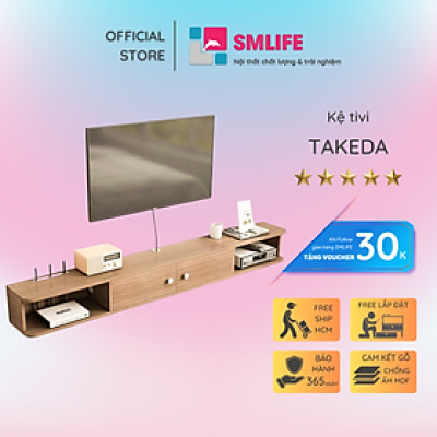 Kệ tivi treo tường trang trí gỗ công nghiệp SMLIFE Takeda