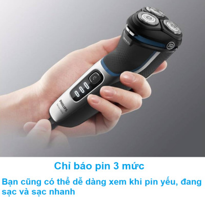 Máy cạo râu khô và ướt cao cấp, thương hiệu Hà Lan Philips S3206/09 Series 3000 - Chức năng: Cạo râu, tỉa tóc mai, ria mép - HÀNG NHẬP KHẨU