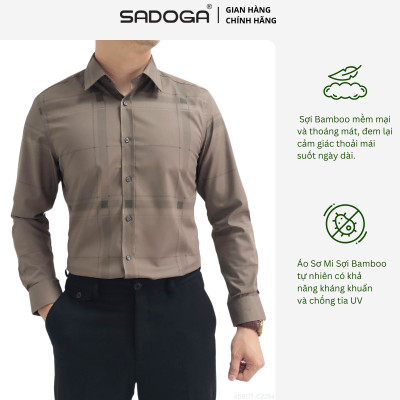 Áo Sơ Mi Kẻ Caro Dài Tay Chất Bamboo Thoáng Mát, Kháng Khuẩn C2254
