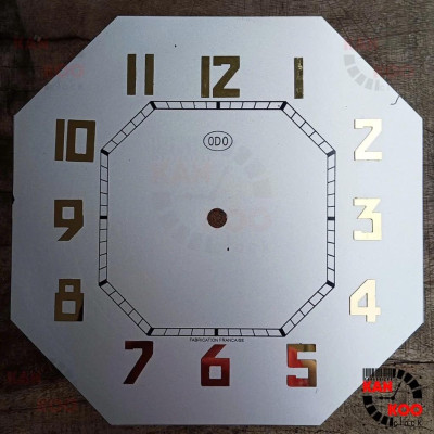 Mặt Đồng Hồ Odo Bát Giác Đứng 21.1cm – Nhôm Inox Xi Vàng – Phục Chế Đồng Hồ Cổ – Kankoo chính hãƞg