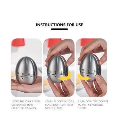 Đồng Hồ Pomodoro Hẹn Giờ 60 Phút Kim Loại QUẢ TRỨNG