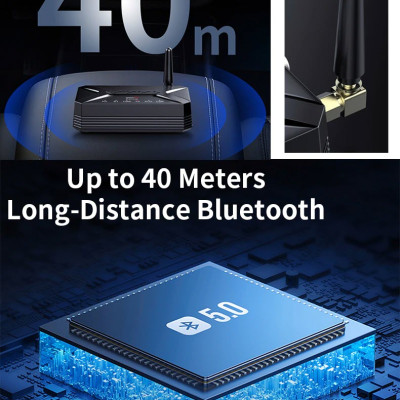 ROGTZ - Bộ Thu Phát Bluetooth 5.0 2 in 1 R22 - Chế độ chuyển đổi linh hoạt, Âm Thanh HD, Độ Trễ Thấp, Khoảng Cách 40m, Hỗ trợ aptX HD, Chip thông minh, Cổng kết nối đa dạng RCA AUX USB - Hàng Chính Hãng