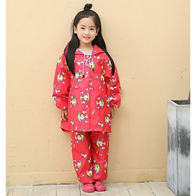Bộ áo mưa cho  bé trai  và  bé gái từ  9 -  10 tuổi ,  kèm túi đựng xinh xắn , Áo mưa vải dù  chống thấm  , có túi đựng dễ thương , giao màu ngẫu nhiên