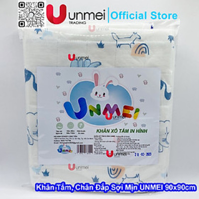 (Hàng Cao Cấp) Khăn Tắm, Chăn Đắp Unmei 3 Lớp Vải Xô Mềm, Thấm Hút Và Thoáng Khí Cho Bé Từ Sơ Sinh (Kích thước 90x90)